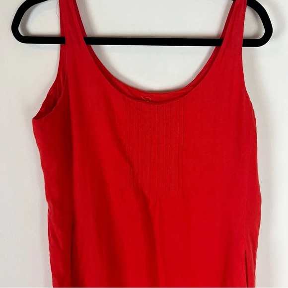 Eileen Fisher 100% Irish Linen Red MIDI Dress Size M - Picture 3 of 6